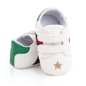 Trendy White Baby Shoes with Golden Star Pattern 2 - Minitaq baby kids clothes dress