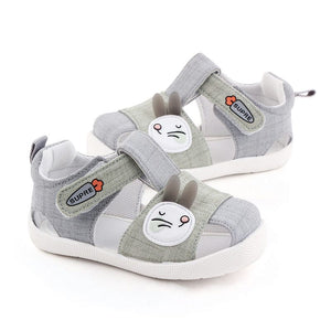 Light Green N Gray Bunny Casual Strap Baby Shoes 2 - Minitaq baby kids clothes dress