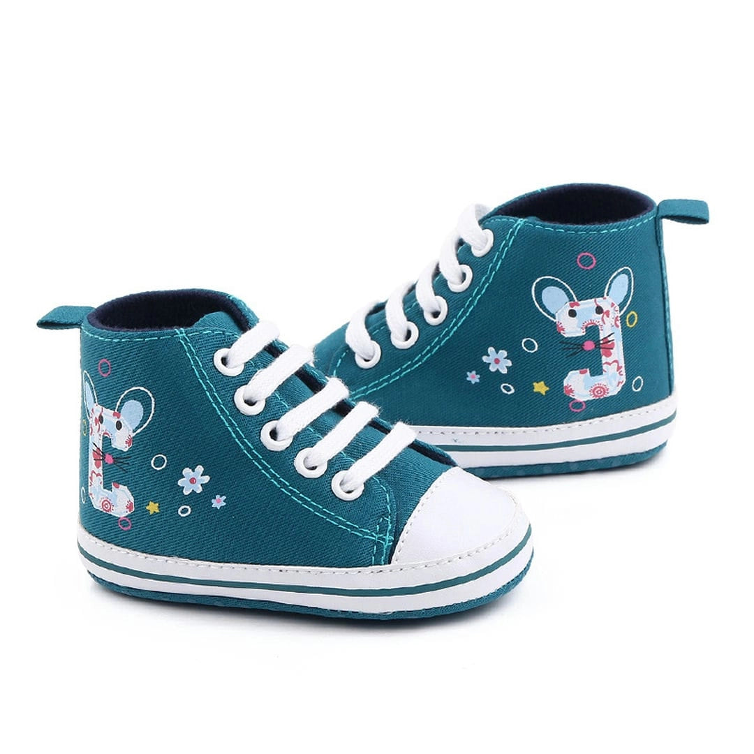 White and Teal Causal Converse Style Baby Shoes 2 - Minitaq baby kids clothes dress