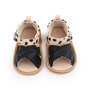 Black N Beige Summer Baby Sandal With Strap 2 - Minitaq baby kids clothes dress