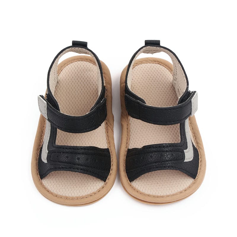 Black Summer Sandal With White Accent 2 - Minitaq baby kids clothes dress