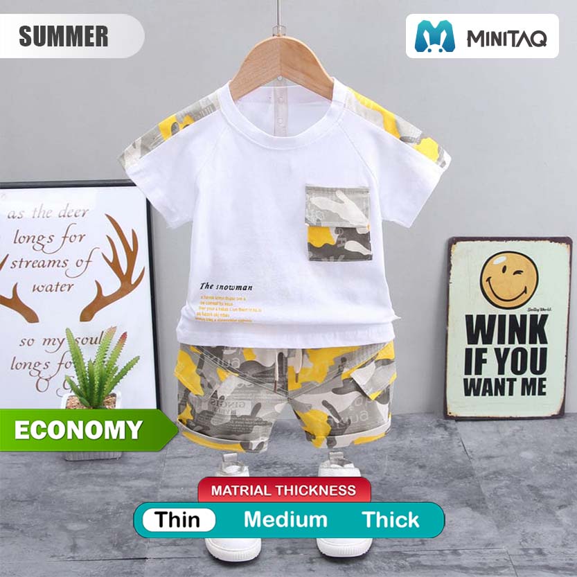 Army Style Shirt N Shorts Yellow Accent 2 - Minitaq baby kids clothes dress