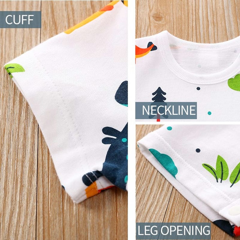 Dino Summer White Baby Romper 3 - Minitaq baby kids clothes dress