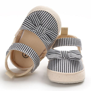 Straight Black Lines N Bow Baby Sandals 3 - Minitaq baby kids clothes dress