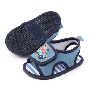 Car Design Blue Patch Style Baby Sandal Shoes 3 - Minitaq baby kids clothes dress