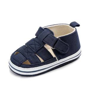 Blue Denim Soft Sole Hook N Loop Baby Shoes 2 - Minitaq baby kids clothes dress