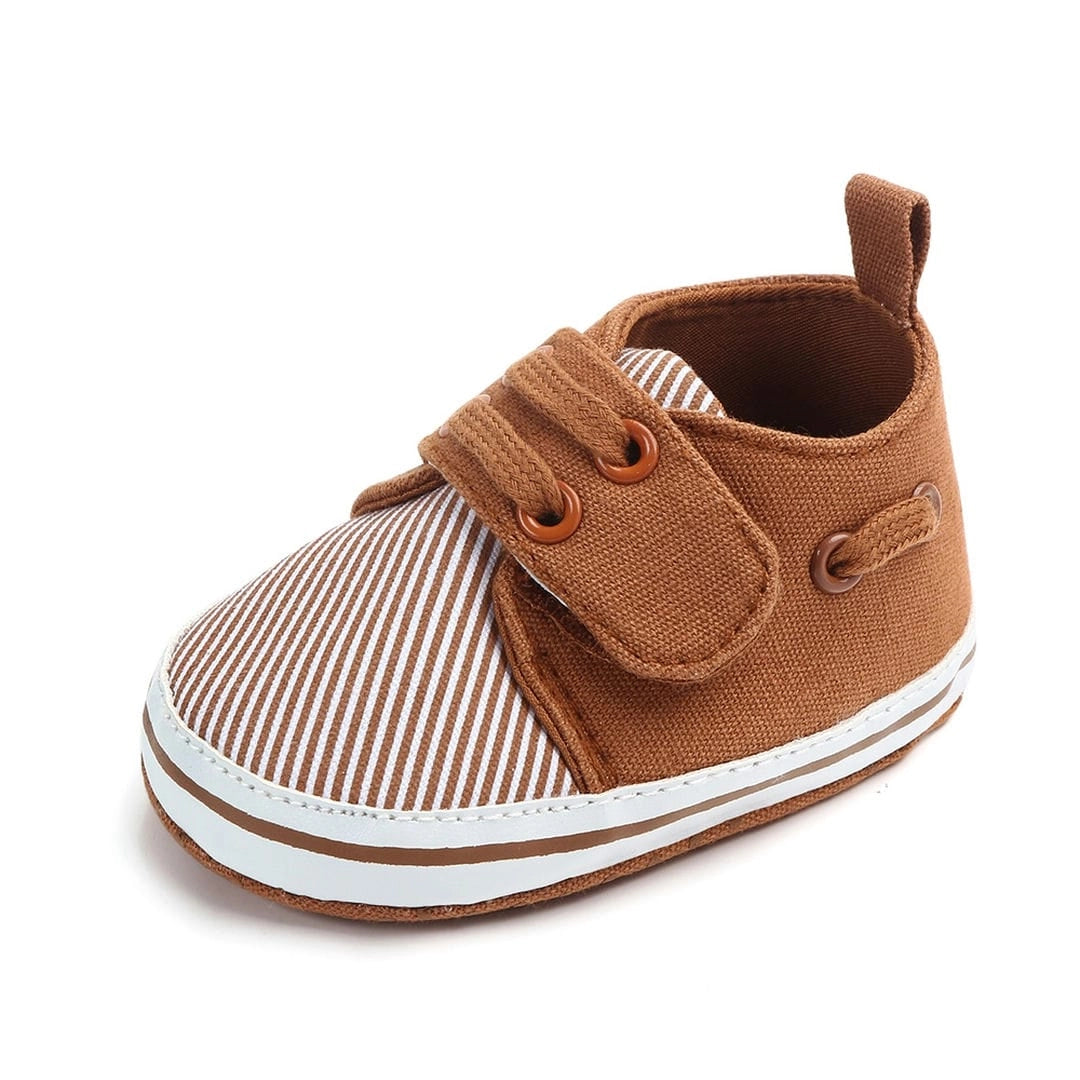 Brown Diagonal Lines Baby Sneakers Shoes 3 - Minitaq baby kids clothes dress