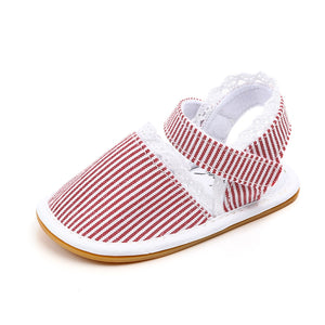 Red Lines Cotton Baby Sandal Shoes 3 - Minitaq baby kids clothes dress