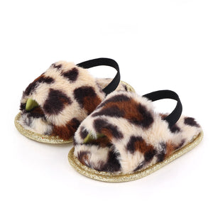 Cheetah Plush Soft TPR Baby Sandal Slippers 1 - Minitaq baby kids clothes dress