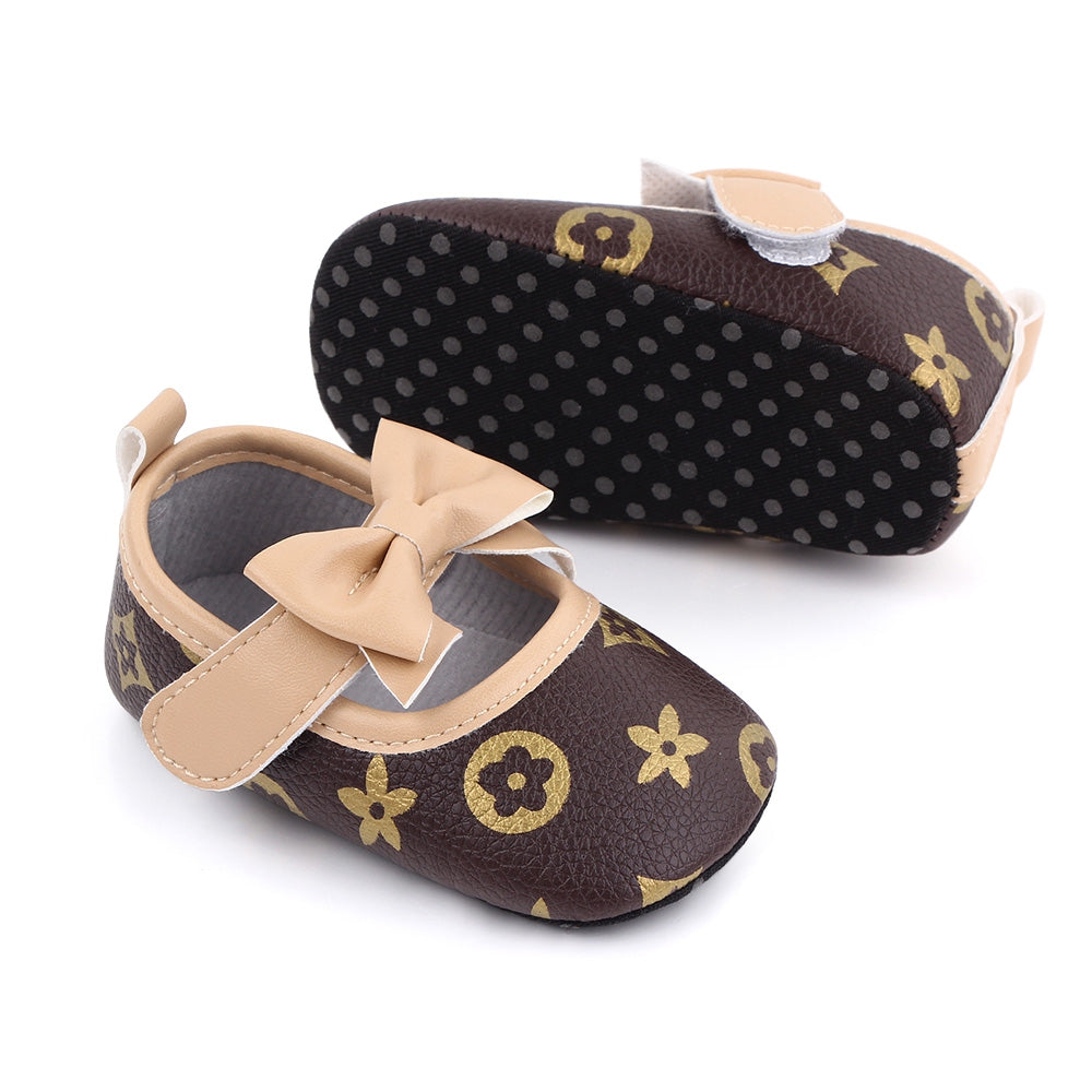 Flower Pattern Skin Bow PU Baby Shoes 3 - Minitaq baby kids clothes dress