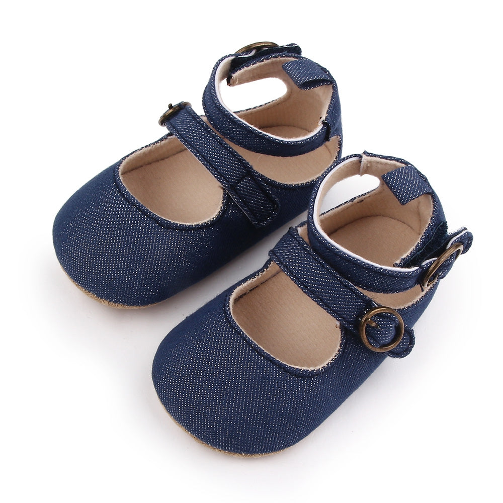 Blue Double Hook N Look Cotton Baby Shoes 1 - Minitaq baby kids clothes dress