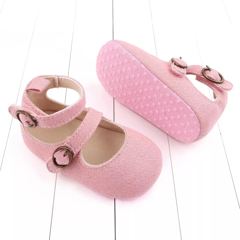 Pink Double Hook N Look Cotton Baby Shoes 3 - Minitaq baby kids clothes dress