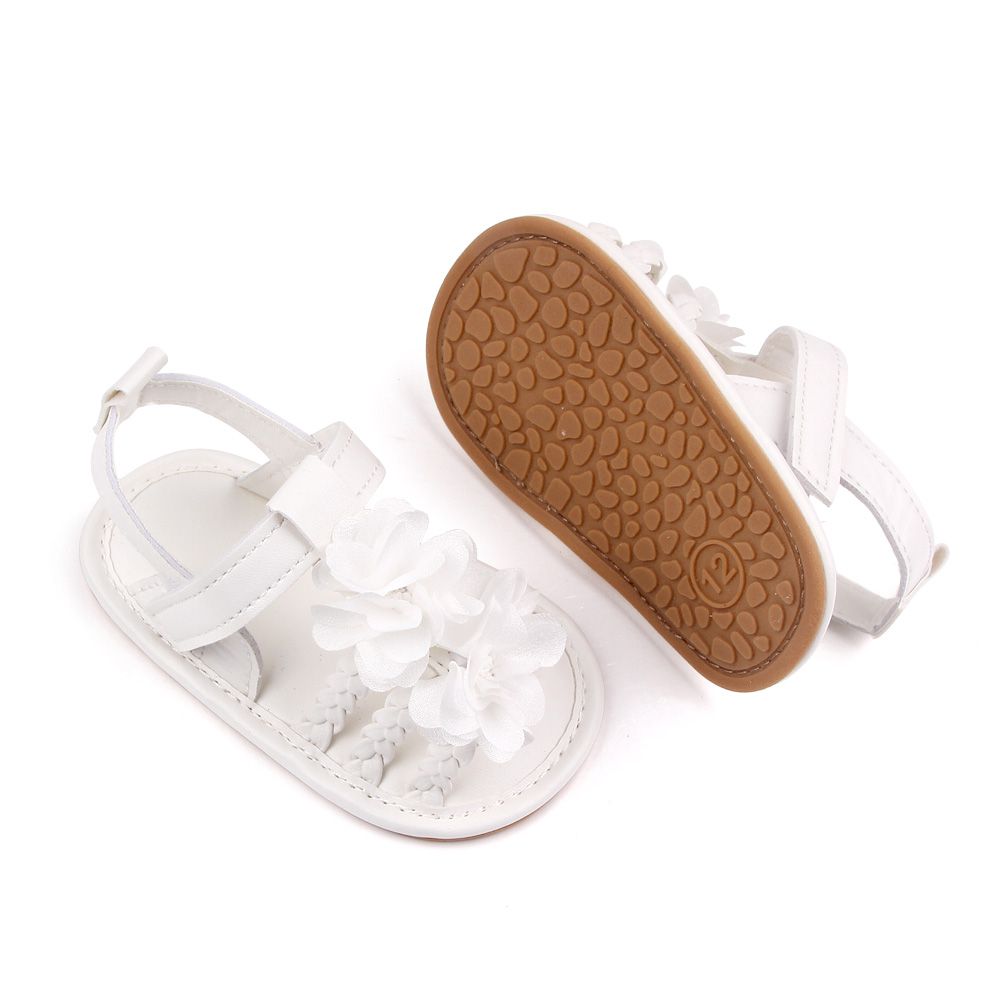 White Flower Baby Shoes Summer Sandals 3 - Minitaq baby kids clothes dress