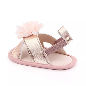 Pink Flower Gold Skin PU Sandals For Baby Girl 2 - Minitaq baby kids clothes dress