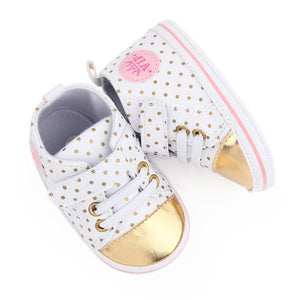 Golden Polka Dots Casual Baby Girl Shoes 2 - Minitaq baby kids clothes dress