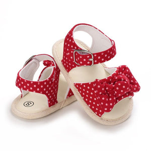 White Dots On Red Baby Summer Sandals 3 - Minitaq baby kids clothes dress