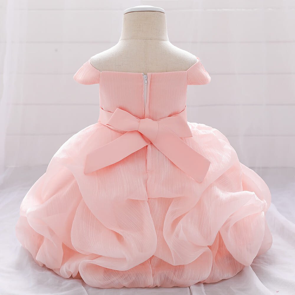 Pink Color Ruffles Baby Dress Frock 3 - Minitaq baby kids clothes dress