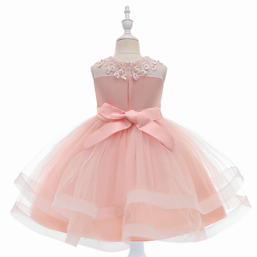 Pink Formal Ruffles Flower Design Dresses 3 - Minitaq baby kids clothes dress