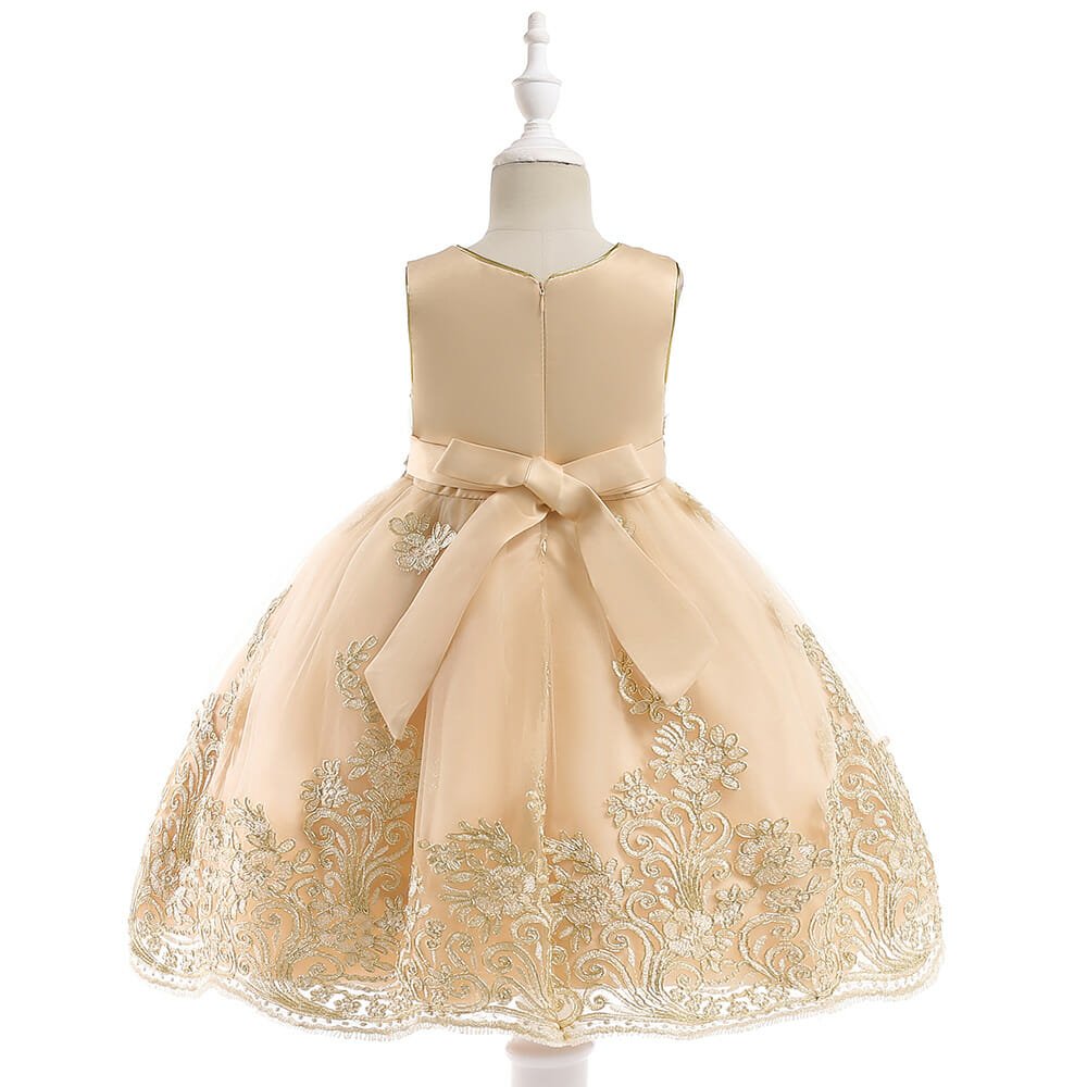 Arabian Style Light Beige Color Girls Fancy Dress 3 - Minitaq baby kids clothes dress