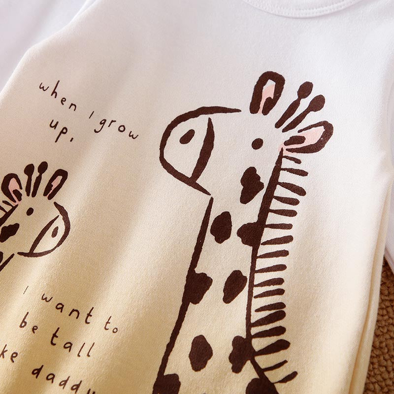 Giraffe N Sunset Cartoon Baby Romper 4 - Minitaq baby kids clothes dress