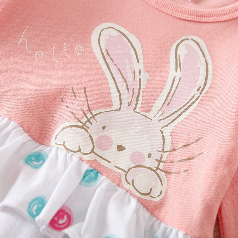 Pink White Rabbit Baby Girl Romper 4 - Minitaq baby kids clothes dress