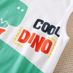 Cool Dino Sleeveless Baby Romper 3 - Minitaq baby kids clothes dress