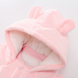 Cute Bunny Winter Hooded Style Girl Romper 3 - Minitaq baby kids clothes dress