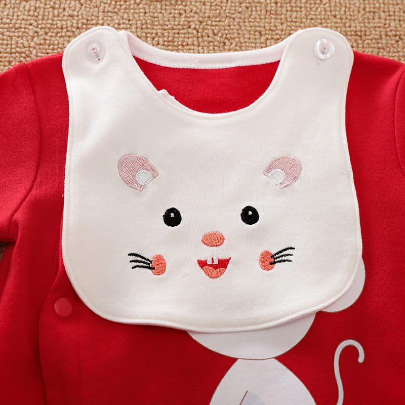 Cartoon In A Red Dress Baby Romper 3 - Minitaq baby kids clothes dress