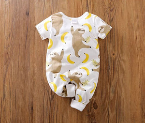 Banana Fun Half Sleeves Baby Romper 3 - Minitaq baby kids clothes dress