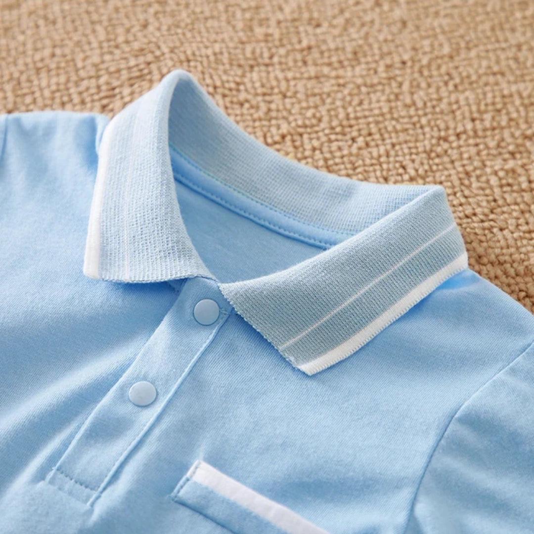 Blue Polo Style Baby Romper 5 - Minitaq baby kids clothes dress