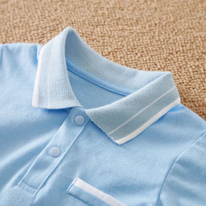 Blue Polo Style Baby Romper 5 - Minitaq baby kids clothes dress