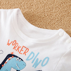 Dino Worker Summer Baby Romper 4 - Minitaq baby kids clothes dress