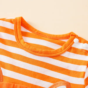 Orange Striped Fox Style Summer Romper 3 - Minitaq baby kids clothes dress