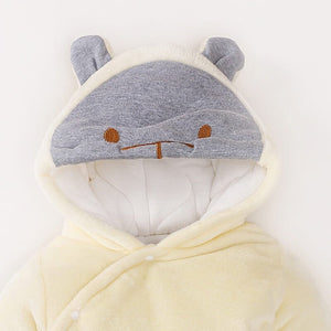 Winter Covered Cartoon Hooded Off-White Romper 3 - Minitaq baby kids clothes dress