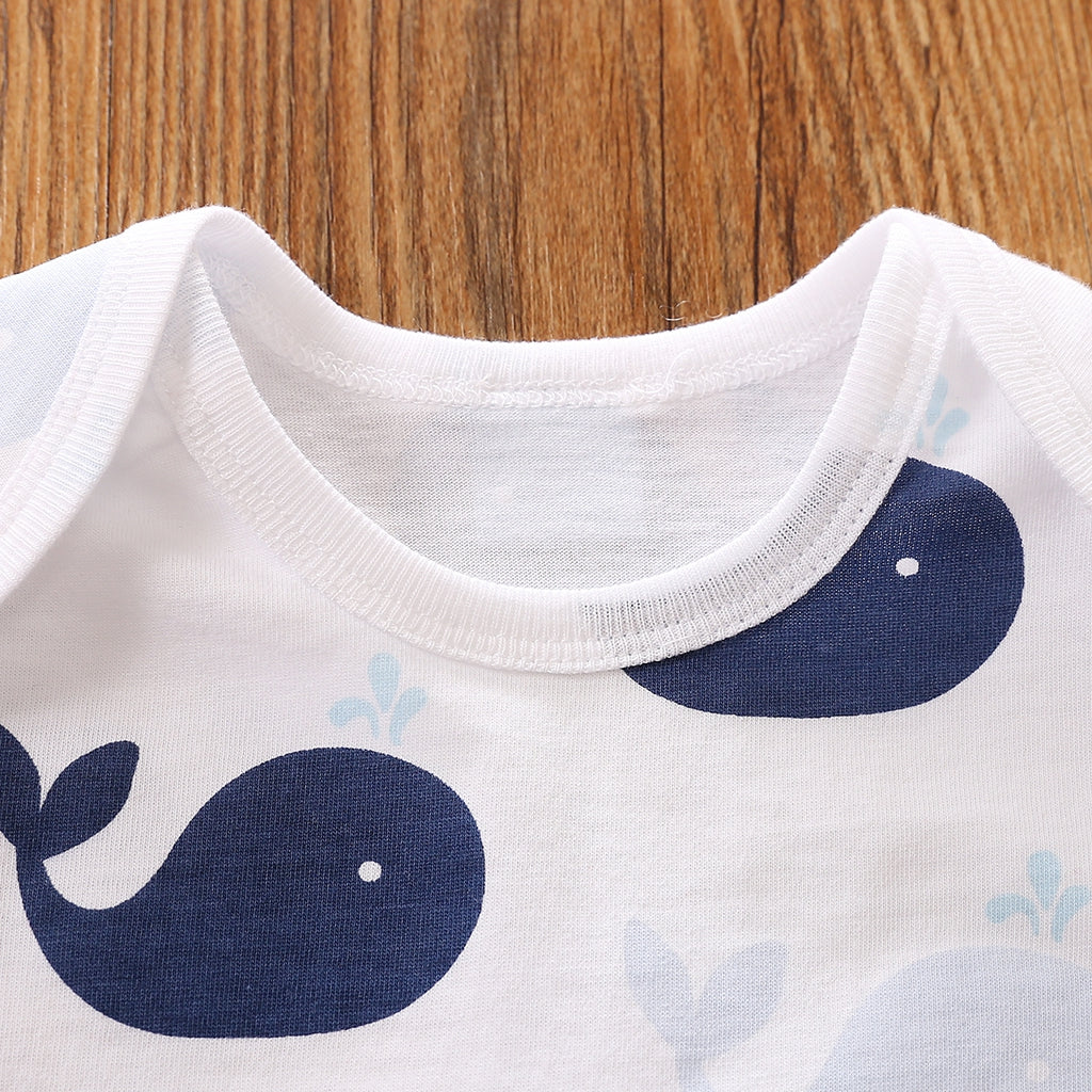 Summer Cartoon Whale Pattern Onesie 4 - Minitaq baby kids clothes dress