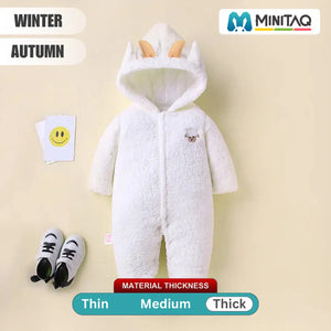 Soft White Cute Ears Style Winter Baby Romper 35 - Minitaq baby kids clothes dress