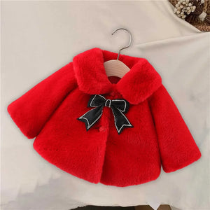 Cute Vibrant Red Winter Baby Plush Cape Coat 3 - Minitaq baby kids clothes dress