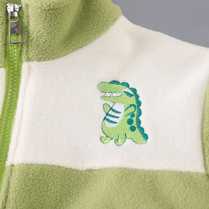Dino Fleece Zipper Jacket N Pants 2pcs Set - Minitaq baby kids clothes dress