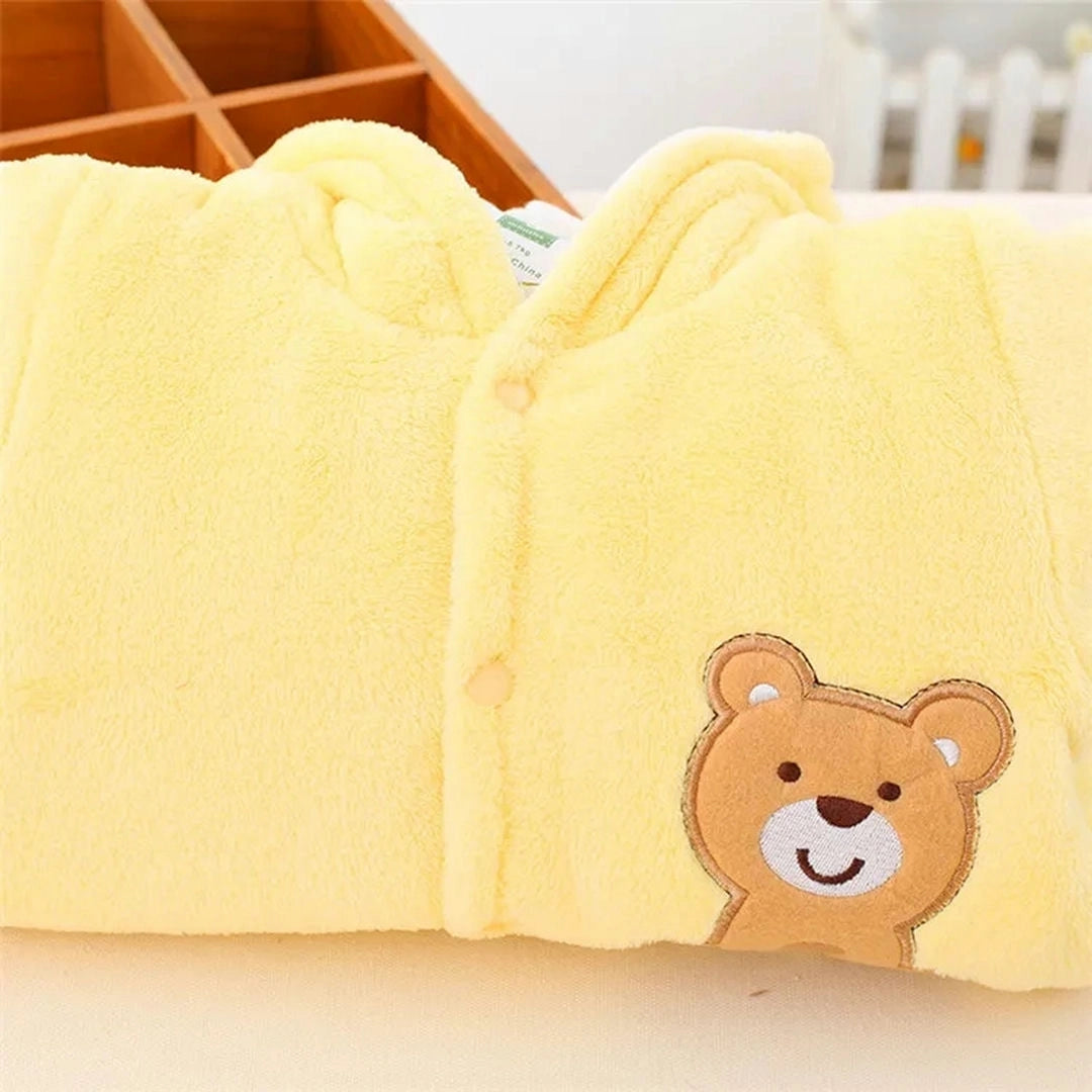 Yellow Bear Winter Hooded Romper 4 - Minitaq baby kids clothes dress