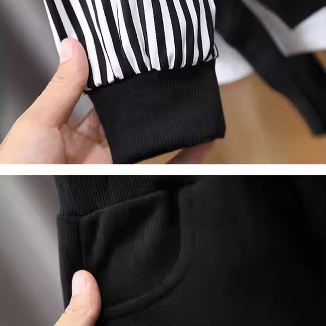 Stylish Stripes Full Sleeves Black Shirt N Trouser 2pcs Set - Minitaq baby kids clothes dress
