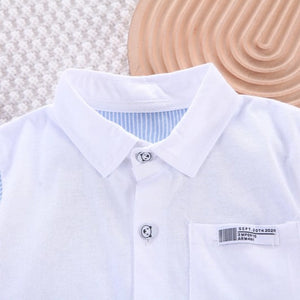 Classic White Shirt with Blue Denim Shorts - Minitaq baby kids clothes dress 