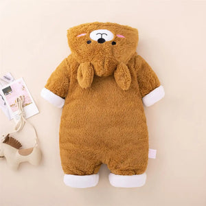 Stylish Bear Paws Embroidered Brown Romper 3 - Minitaq baby kids clothes dress