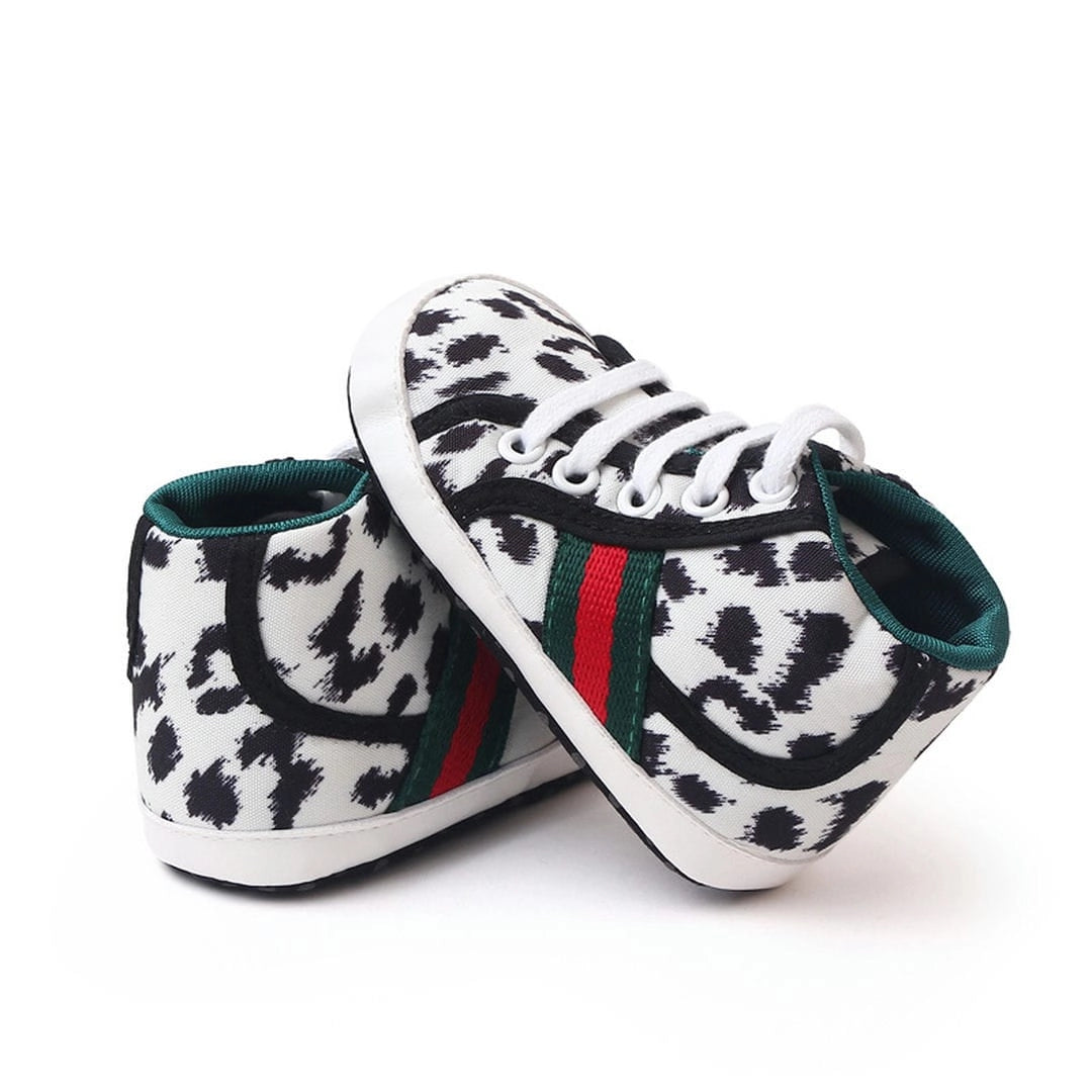 White and Black Cheetah Print Converse Style Baby Shoes 3 - Minitaq baby kids clothes dress