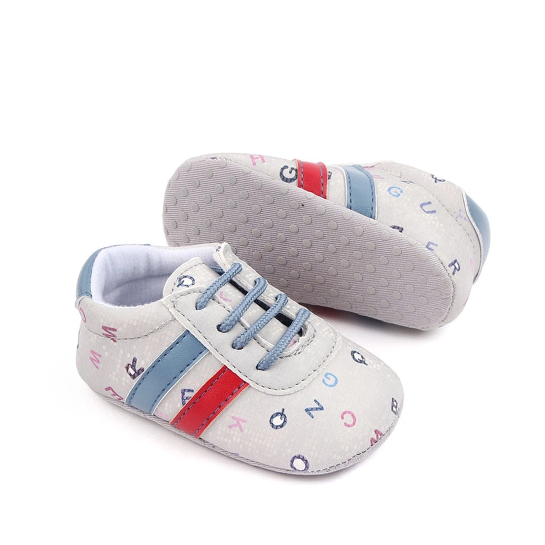 Alphabetical Pattern Baby Shoes with Red and Blue Stripes 3 - Minitaq baby kids clothes dress