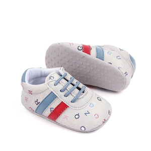 Alphabetical Pattern Baby Shoes with Red and Blue Stripes 3 - Minitaq baby kids clothes dress