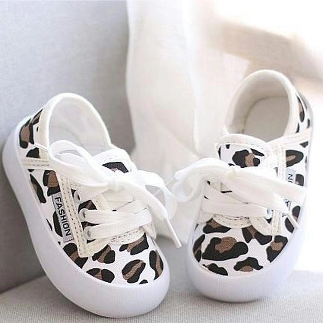 Cute White Kids Shoes with Leopard Print 3 - Minitaq baby kids clothes dress