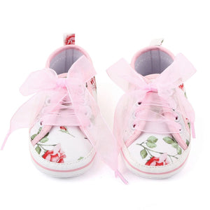 Rose Pattern Baby Girl Shoes with Ribbon Lace 3 - Minitaq baby kids clothes dress