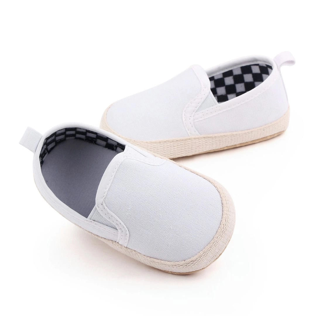 Soft White Comfy Slip-On Baby Sneakers 3 - Minitaq baby kids clothes dress