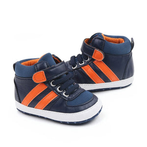 Blue and Orange High Ankle Baby Shoes 3 - Minitaq baby kids clothes dress