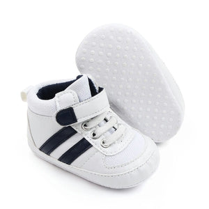 White and Blue High Ankle Baby Shoes 3 - Minitaq baby kids clothes dress